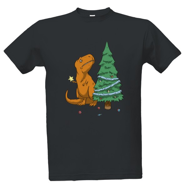 Tričko s potiskem Tree Rex Vánoce