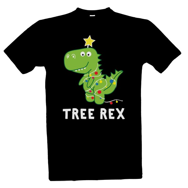 Tričko s potiskem Tree Rex Vánoce