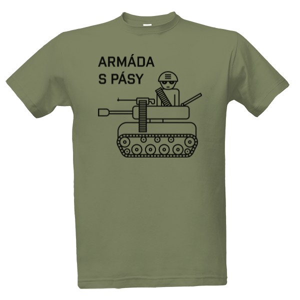 Tričko s potiskem ARMÁDA S PÁSY pozitivní